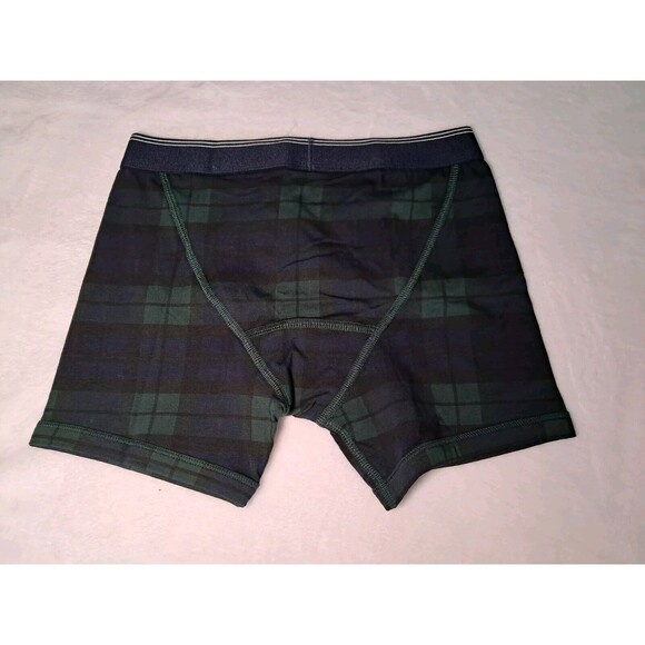 J.Crew Knit Boxer Short Navy Blue Green Plaid Cotton Elastane Size XS Mens NWT - Picture 3 of 4